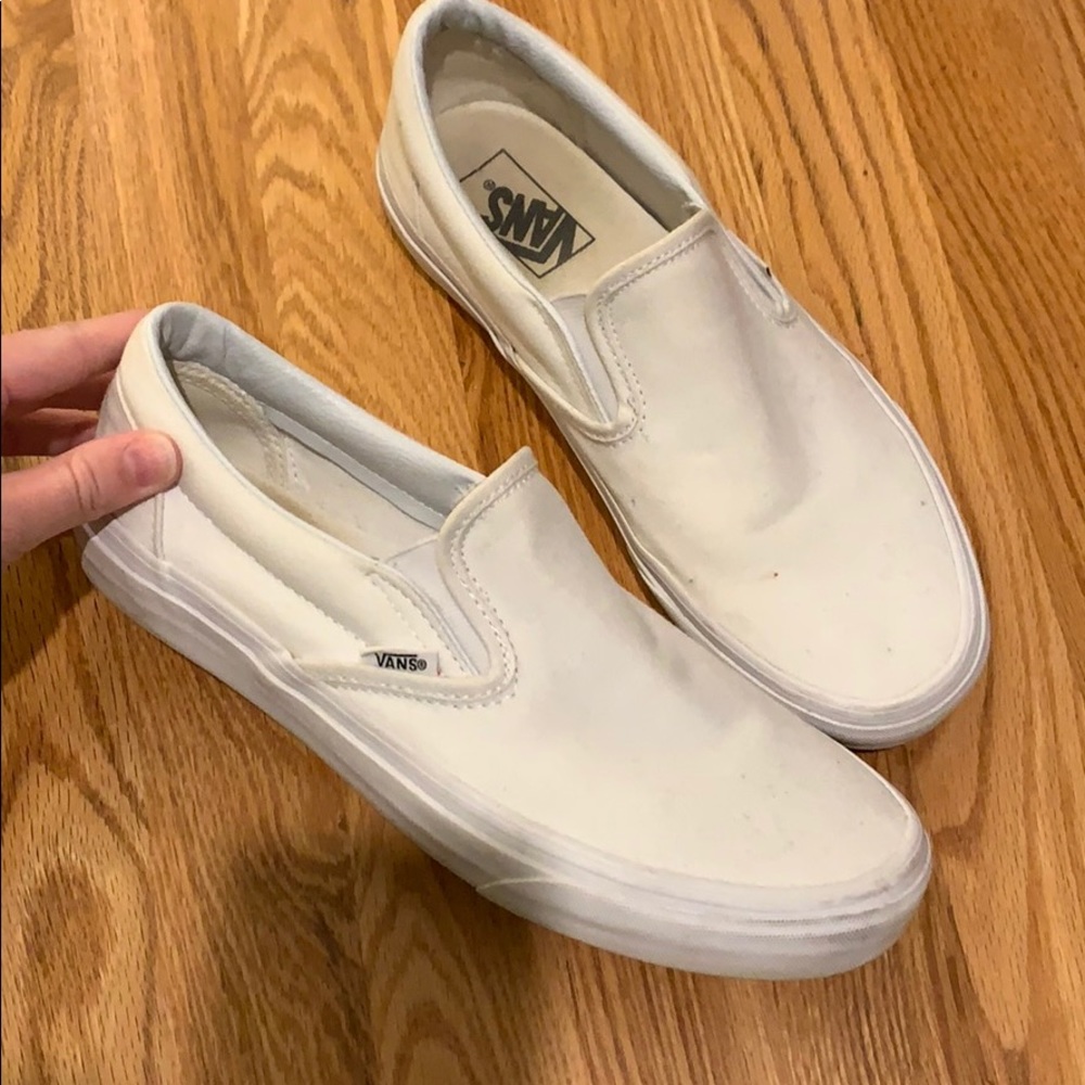 White Slip-On Vans